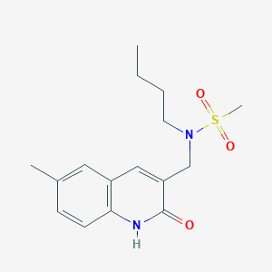 molecular formula C16H22N2O3S B7686738 N-butyl-N-((2-hydroxy-6-methylquinolin-3-yl)methyl)methanesulfonamide 
