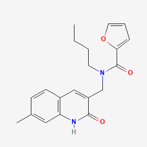 N-butyl-N-((2-hydroxy-7-methylquinolin-3-yl)methyl)furan-2-carboxamide