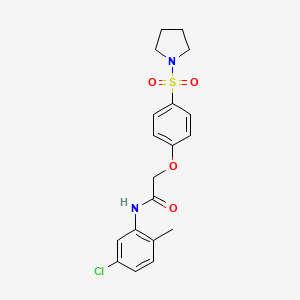 molecular formula C19H21ClN2O4S B7686760 N-(5-chloro-2-methylphenyl)-2-(4-(pyrrolidin-1-ylsulfonyl)phenoxy)acetamide 