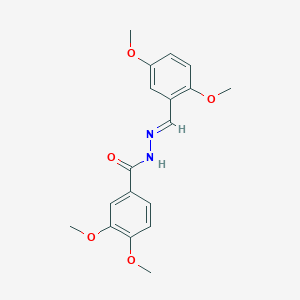 N'-[(E)-{4-[(4-chlorophenyl)methoxy]phenyl}methylidene]-3,4-dimethoxybenzohydrazide