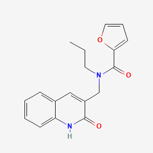 molecular formula C18H18N2O3 B7686774 N-((2-hydroxyquinolin-3-yl)methyl)-N-propylfuran-2-carboxamide 