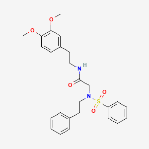 molecular formula C26H30N2O5S B7686787 N-(2-ethoxyphenyl)-2-[N-(2-phenylethyl)benzenesulfonamido]acetamide 