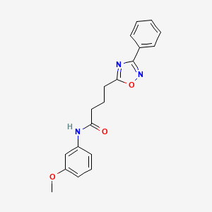 molecular formula C19H19N3O3 B7686798 N-(3-methoxyphenyl)-4-(3-phenyl-1,2,4-oxadiazol-5-yl)butanamide 