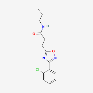 molecular formula C14H16ClN3O2 B7686806 3-(3-(2-chlorophenyl)-1,2,4-oxadiazol-5-yl)-N-propylpropanamide 