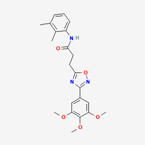 molecular formula C22H25N3O5 B7686859 N-(2,3-dimethylphenyl)-3-(3-(3,4,5-trimethoxyphenyl)-1,2,4-oxadiazol-5-yl)propanamide 