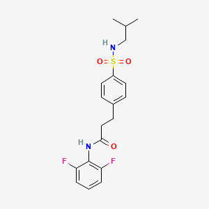 molecular formula C19H22F2N2O3S B7686873 N-(2,6-difluorophenyl)-3-(4-(N-isobutylsulfamoyl)phenyl)propanamide 