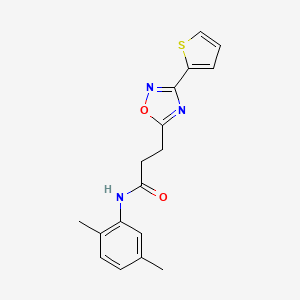 molecular formula C17H17N3O2S B7686880 N-(2,5-dimethylphenyl)-3-(3-(thiophen-2-yl)-1,2,4-oxadiazol-5-yl)propanamide 