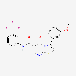 molecular formula C21H14F3N3O3S B7686887 N-(4-ethylphenyl)-3-(3-methoxyphenyl)-5-oxo-5H-[1,3]thiazolo[3,2-a]pyrimidine-6-carboxamide 