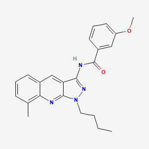 molecular formula C23H24N4O2 B7686893 N-(1-butyl-8-methyl-1H-pyrazolo[3,4-b]quinolin-3-yl)-3-methoxybenzamide 