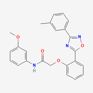 molecular formula C24H21N3O4 B7686901 N-(3-methoxyphenyl)-2-(2-(3-(m-tolyl)-1,2,4-oxadiazol-5-yl)phenoxy)acetamide 