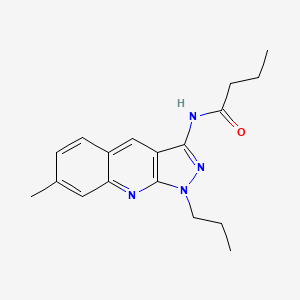 molecular formula C18H22N4O B7686909 N-(7-methyl-1-propyl-1H-pyrazolo[3,4-b]quinolin-3-yl)butyramide 