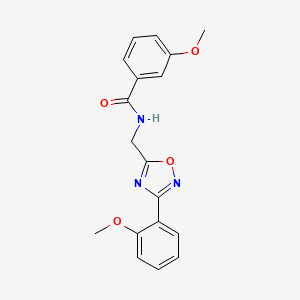 molecular formula C18H17N3O4 B7686950 3-methoxy-N-((3-(2-methoxyphenyl)-1,2,4-oxadiazol-5-yl)methyl)benzamide 