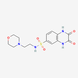 molecular formula C14H18N4O5S B7686953 N-(2-morpholinoethyl)-2,3-dioxo-1,2,3,4-tetrahydroquinoxaline-6-sulfonamide 