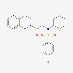 molecular formula C23H27BrN2O3S B7686964 2-(N-cyclohexyl4-bromobenzenesulfonamido)-N-cyclopentylacetamide 