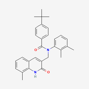 molecular formula C30H32N2O2 B7686975 4-(tert-butyl)-N-(2,3-dimethylphenyl)-N-((2-hydroxy-8-methylquinolin-3-yl)methyl)benzamide 