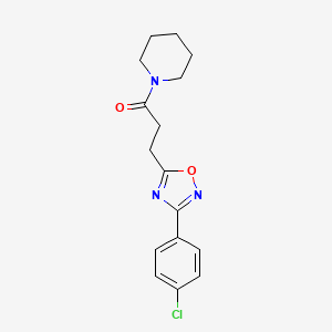 molecular formula C16H18ClN3O2 B7686994 3-(3-(4-chlorophenyl)-1,2,4-oxadiazol-5-yl)-1-(piperidin-1-yl)propan-1-one 