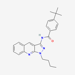 molecular formula C25H28N4O B7687026 4-(tert-butyl)-N-(1-butyl-1H-pyrazolo[3,4-b]quinolin-3-yl)benzamide 