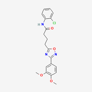 molecular formula C20H20ClN3O4 B7687043 N-(2-chlorophenyl)-4-(3-(3,4-dimethoxyphenyl)-1,2,4-oxadiazol-5-yl)butanamide 