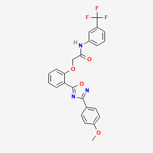 molecular formula C24H18F3N3O4 B7687070 2-(2-(3-(4-methoxyphenyl)-1,2,4-oxadiazol-5-yl)phenoxy)-N-(3-(trifluoromethyl)phenyl)acetamide 