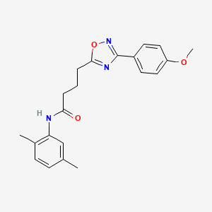 molecular formula C21H23N3O3 B7687078 N-(2,5-dimethylphenyl)-4-(3-(4-methoxyphenyl)-1,2,4-oxadiazol-5-yl)butanamide 