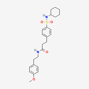 molecular formula C24H32N2O4S B7687082 3-(4-(N-cyclohexylsulfamoyl)phenyl)-N-(4-methoxyphenethyl)propanamide 