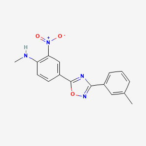 molecular formula C16H14N4O3 B7687089 N-methyl-2-nitro-4-(3-(m-tolyl)-1,2,4-oxadiazol-5-yl)aniline 