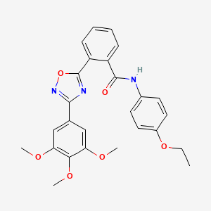 molecular formula C26H25N3O6 B7687100 N-(4-ethoxyphenyl)-2-(3-(3,4,5-trimethoxyphenyl)-1,2,4-oxadiazol-5-yl)benzamide 