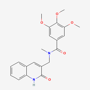 molecular formula C21H22N2O5 B7687106 N-((2-hydroxyquinolin-3-yl)methyl)-3,4,5-trimethoxy-N-methylbenzamide 