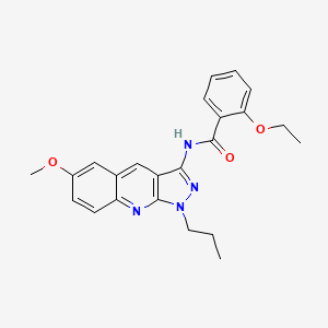 molecular formula C23H24N4O3 B7687136 2-ethoxy-N-(6-methoxy-1-propyl-1H-pyrazolo[3,4-b]quinolin-3-yl)benzamide 