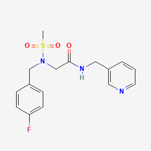 molecular formula C16H18FN3O3S B7687142 N-cyclopentyl-2-{N-[(4-fluorophenyl)methyl]methanesulfonamido}acetamide 