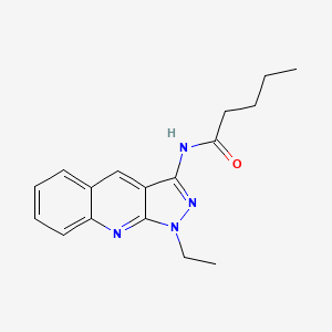 molecular formula C17H20N4O B7687147 N-(1-ethyl-1H-pyrazolo[3,4-b]quinolin-3-yl)pentanamide 