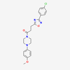 molecular formula C22H23ClN4O3 B7687154 3-(3-(4-chlorophenyl)-1,2,4-oxadiazol-5-yl)-1-(4-(4-methoxyphenyl)piperazin-1-yl)propan-1-one 