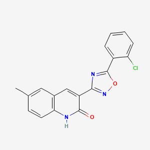 molecular formula C18H12ClN3O2 B7687164 3-(5-(2-chlorophenyl)-1,2,4-oxadiazol-3-yl)-6-methylquinolin-2-ol 