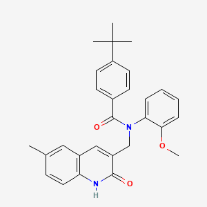 molecular formula C29H30N2O3 B7687179 4-(tert-butyl)-N-((2-hydroxy-6-methylquinolin-3-yl)methyl)-N-(2-methoxyphenyl)benzamide 