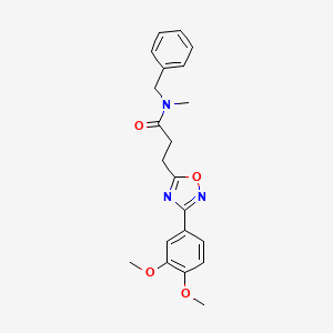molecular formula C21H23N3O4 B7687185 N-benzyl-3-(3-(3,4-dimethoxyphenyl)-1,2,4-oxadiazol-5-yl)-N-methylpropanamide 