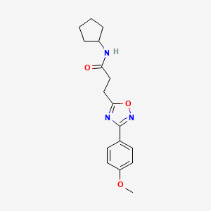 molecular formula C17H21N3O3 B7687234 N-cyclopentyl-3-(3-(4-methoxyphenyl)-1,2,4-oxadiazol-5-yl)propanamide CAS No. 688759-46-8