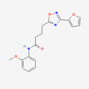 molecular formula C17H17N3O4 B7687249 4-(3-(furan-2-yl)-1,2,4-oxadiazol-5-yl)-N-(2-methoxyphenyl)butanamide 