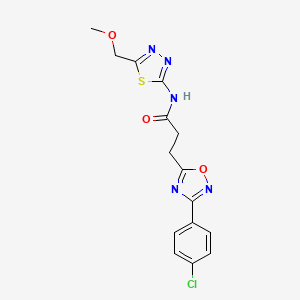 3-(3-(4-chlorophenyl)-1,2,4-oxadiazol-5-yl)-N-(5-(methoxymethyl)-1,3,4-thiadiazol-2-yl)propanamide