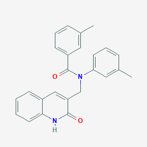 molecular formula C25H22N2O2 B7687305 N-((2-hydroxyquinolin-3-yl)methyl)-3-methyl-N-(m-tolyl)benzamide 