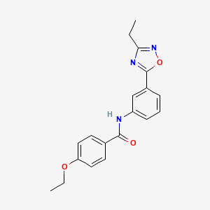 molecular formula C19H19N3O3 B7687315 4-ethoxy-N-(3-(3-ethyl-1,2,4-oxadiazol-5-yl)phenyl)benzamide 