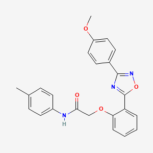 molecular formula C24H21N3O4 B7687324 2-(2-(3-(4-methoxyphenyl)-1,2,4-oxadiazol-5-yl)phenoxy)-N-(p-tolyl)acetamide 