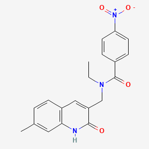 N-ethyl-N-((2-hydroxy-7-methylquinolin-3-yl)methyl)-4-nitrobenzamide