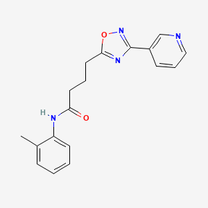 molecular formula C18H18N4O2 B7687367 4-(3-(pyridin-3-yl)-1,2,4-oxadiazol-5-yl)-N-(o-tolyl)butanamide 