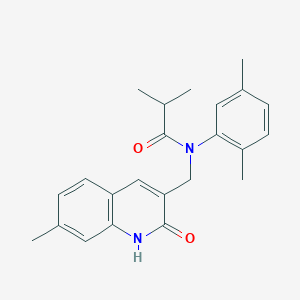 molecular formula C23H26N2O2 B7687373 N-(2,5-dimethylphenyl)-N-((2-hydroxy-7-methylquinolin-3-yl)methyl)isobutyramide 