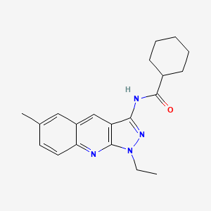 N-(1-ethyl-6-methyl-1H-pyrazolo[3,4-b]quinolin-3-yl)cyclohexanecarboxamide