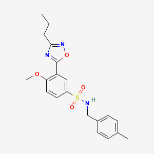 4-methoxy-N-(4-methylbenzyl)-3-(3-propyl-1,2,4-oxadiazol-5-yl)benzenesulfonamide