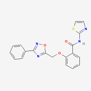 2-((3-phenyl-1,2,4-oxadiazol-5-yl)methoxy)-N-(thiazol-2-yl)benzamide