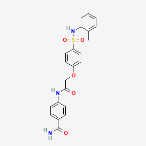 4-[[2-[4-[(2-Methylphenyl)sulfamoyl]phenoxy]acetyl]amino]benzamide