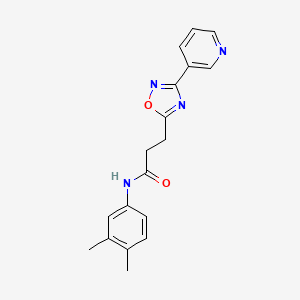 molecular formula C18H18N4O2 B7687432 N-(3,4-dimethylphenyl)-3-(3-(pyridin-3-yl)-1,2,4-oxadiazol-5-yl)propanamide 