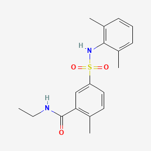 molecular formula C18H22N2O3S B7687446 5-{[(2H-1,3-benzodioxol-5-yl)methyl]sulfamoyl}-N-ethyl-2-methylbenzamide 